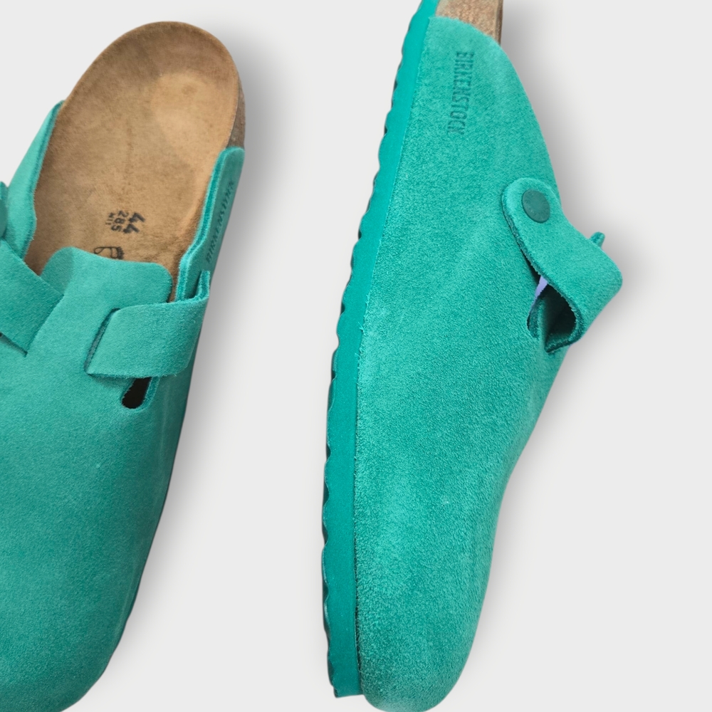 Birkenstock New w/ Box Boston Digital Green Suede Leather Regular Mens Size 11 - Picture 12 of 14